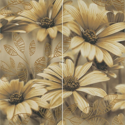 BUSANI BEIGE PANEL KWIATY 2 30х60